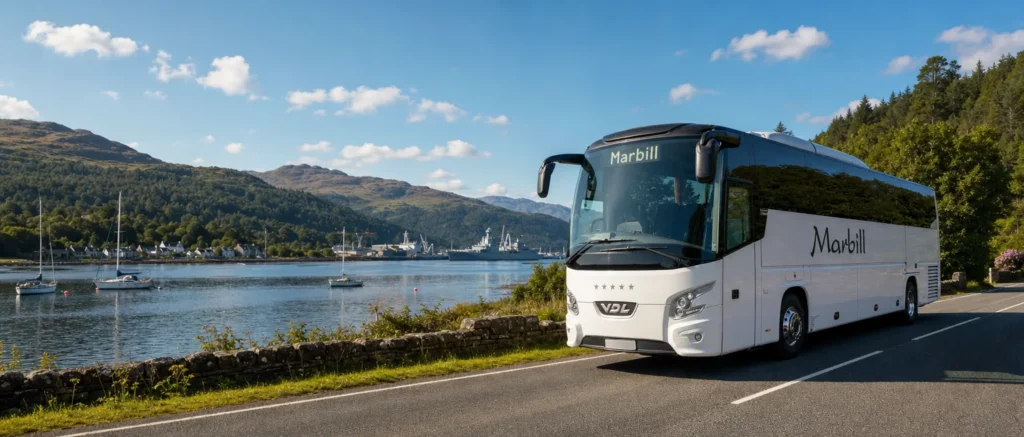Marbill coach in Shandon, Argyll and Bute, near Gare Loch